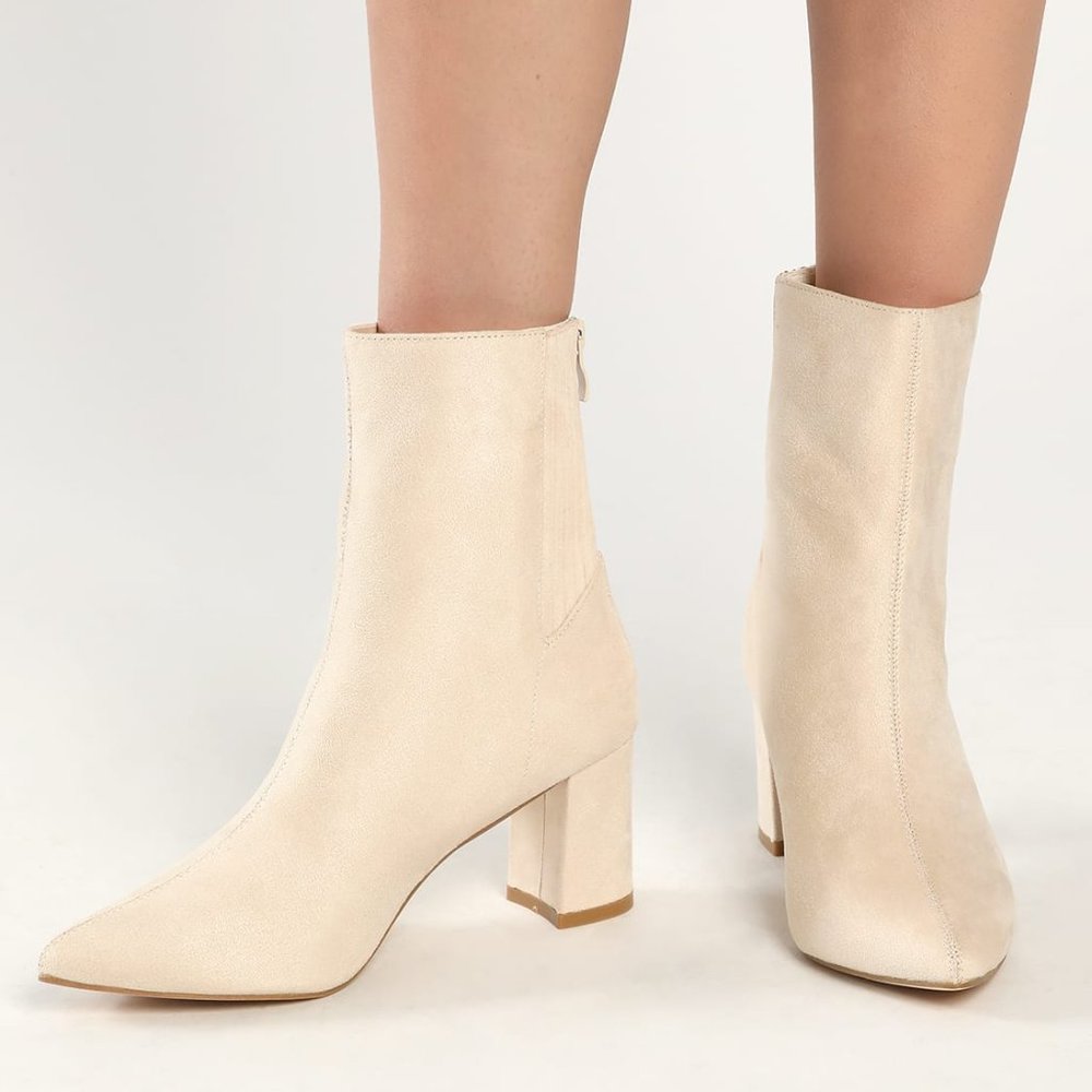 Lulus’s light nude booties